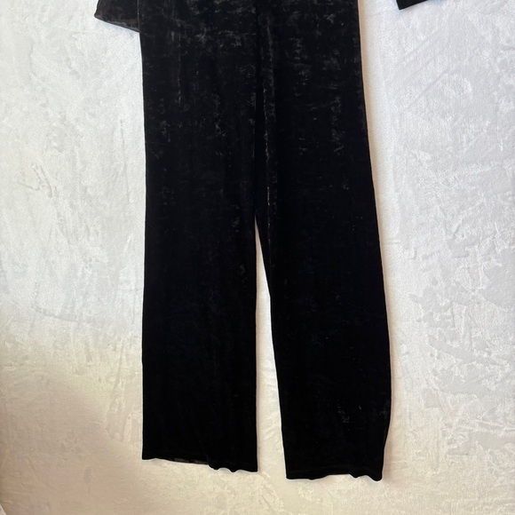 Black Halo EVE black women one sleeve formal wide leg velvet jumpsuit size 2 NWT - Picture 10 of 13